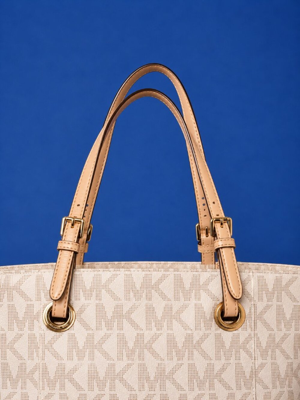 MICHAEL Michael Kors Jet Set Vanilla Logo-Print Tote Shoulder Bag - Picture 9 of 12
